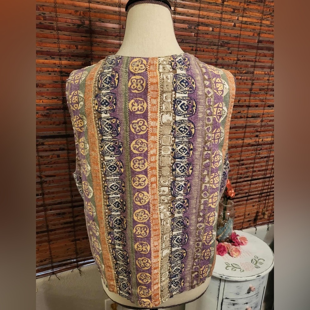 Bohemian Purple and Orange Vest - Picture 3 of 4